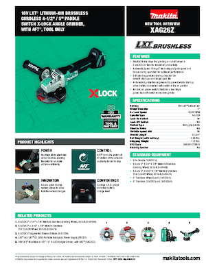 Акумулаторни ъглошлайфи Makita XAG26Z