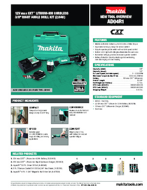 Акумулаторни бормашини и винтоверти Makita AD04R1