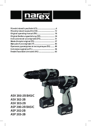 Акумулаторни бормашини и винтоверти Narex ASP 203-2B