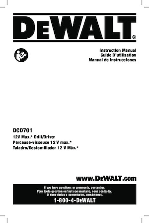 Акумулаторни бормашини и винтоверти DEWALT DCD701B