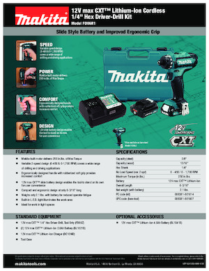 Акумулаторни бормашини и винтоверти Makita FD06Z 