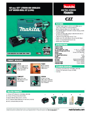 Акумулаторни бормашини и винтоверти Makita FD09Z