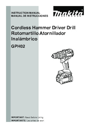 Акумулаторни бормашини и винтоверти Makita GPH02Z