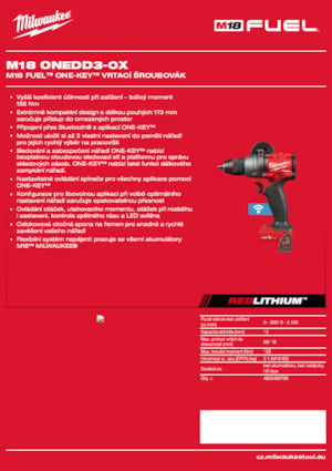 Акумулаторни бормашини и винтоверти Milwaukee M18 ONEDD3-0X