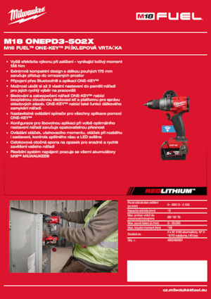 Акумулаторни бормашини и винтоверти Milwaukee M18 ONEPD3-502X