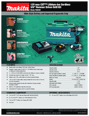 Акумулаторни бормашини и винтоверти Makita PH04R1 