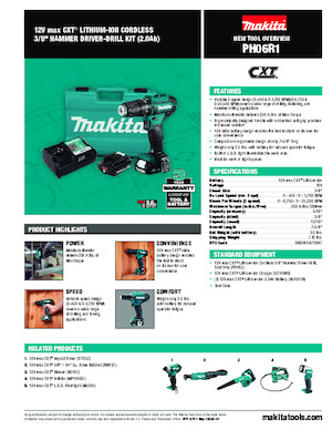 Акумулаторни бормашини и винтоверти Makita PH06R1