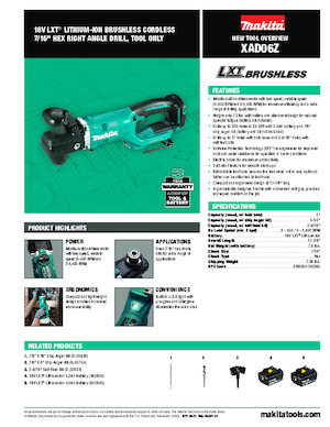 Акумулаторни бормашини и винтоверти Makita XAD06Z