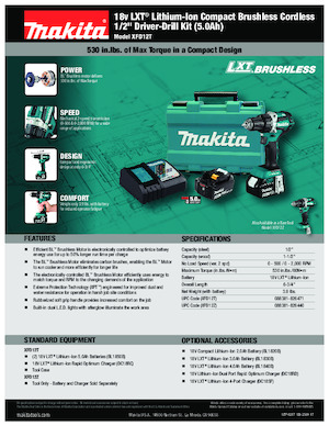 Акумулаторни бормашини и винтоверти Makita XFD12T