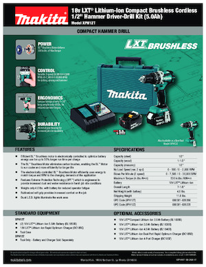 Акумулаторни бормашини и винтоверти Makita XPH12T 