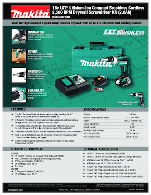 Акумулаторни бормашини и винтоверти Makita XSF04Z