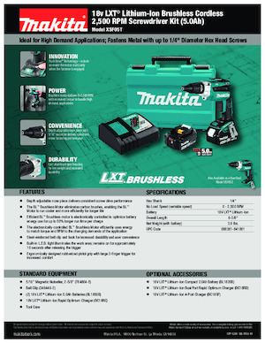 Акумулаторни бормашини и винтоверти Makita XSF05T