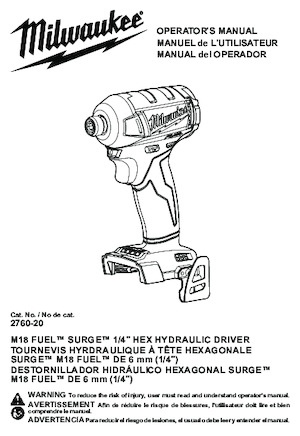 Акумулаторни ударни винтоверти и гаечни ключове Milwaukee 2760-20