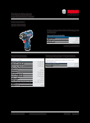 Акумулаторни ударни винтоверти и гаечни ключове Bosch GDR 12V-110