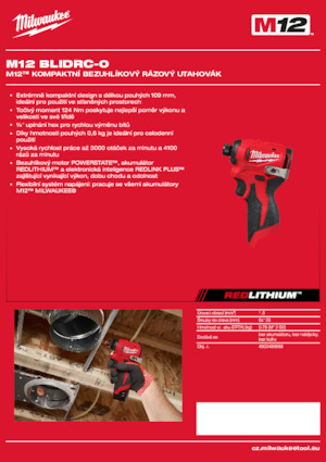 Акумулаторни ударни винтоверти и гаечни ключове Milwaukee M12 BLIDRC-0