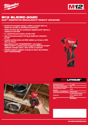 Акумулаторни ударни винтоверти и гаечни ключове Milwaukee M12 BLIDRC-202C