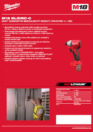 Акумулаторни ударни винтоверти и гаечни ключове Milwaukee M18 BLIDRC-0