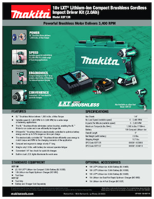 Акумулаторни ударни винтоверти и гаечни ключове Makita XDT13R