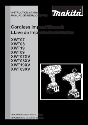 Акумулаторни ударни винтоверти и гаечни ключове Makita XWT19Z