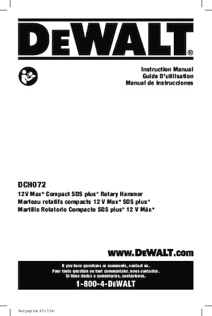 Акумулаторни къртачи SDS DEWALT DCH072B