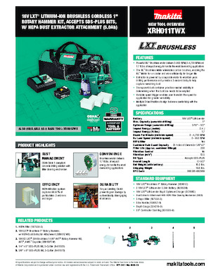 Акумулаторни къртачи SDS Makita XRH011TWX 
