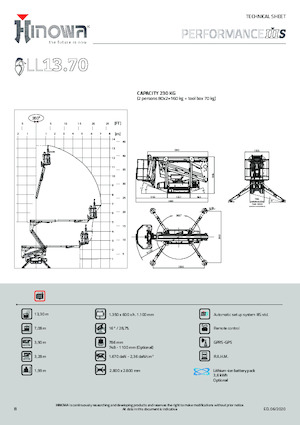 Пълзящи повдигачи с подвижна стрела Hinowa Lightlift 13.70 Performance IIIS
