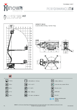 Пълзящи повдигачи с подвижна стрела Hinowa Lightlift 17.75 Performance IIIS MK3