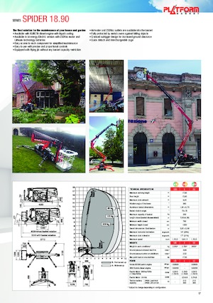 Пълзящи повдигачи с подвижна стрела Platform Basket SPIDER 18.90 E