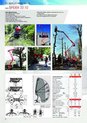 Пълзящи повдигачи с подвижна стрела Platform Basket SPIDER 22.10 ED