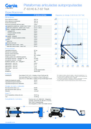 Пълзящи повдигачи с подвижна стрела Genie Z-62/40 TraX