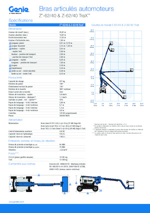 Пълзящи повдигачи с подвижна стрела Genie Z-62/40 TraX