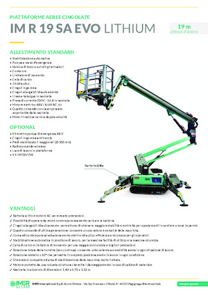 Пълзящи повдигачи с подвижна стрела Imer IM R 19 SA Evo Lithium