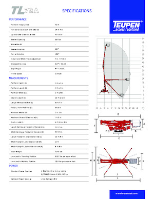 Пълзящи повдигачи с подвижна стрела TEUPEN TL72A 