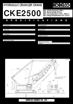 Верижни кранове - решетъчна стрела Kobelco CKE 2500