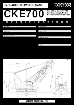 Верижни кранове - решетъчна стрела Kobelco CKE 700