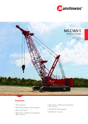 Верижни кранове - решетъчна стрела Manitowoc MLC165-1