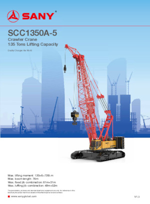 Верижни кранове - решетъчна стрела Sany SCC1350A-5