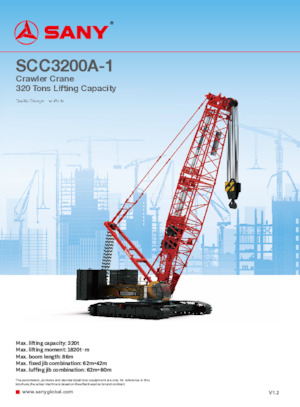 Верижни кранове - решетъчна стрела Sany SCC3200A-1