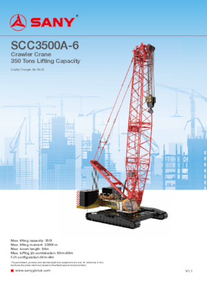 Верижни кранове - решетъчна стрела Sany SCC3500A-6