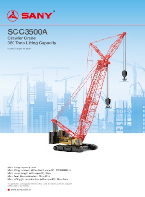 Верижни кранове - решетъчна стрела Sany SCC3500A
