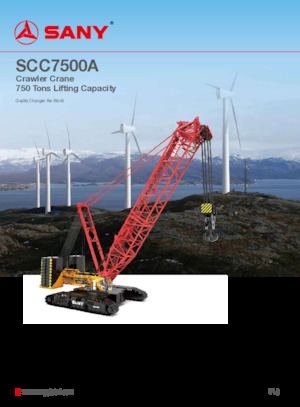 Верижни кранове - решетъчна стрела Sany SCC7500A