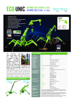 Верижни кранове - телескопична стрела UNIC Eco RK-095