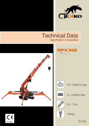 Верижни кранове - телескопична стрела Jekko SPX312
