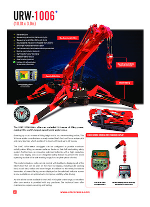 Верижни кранове - телескопична стрела UNIC URW-1006