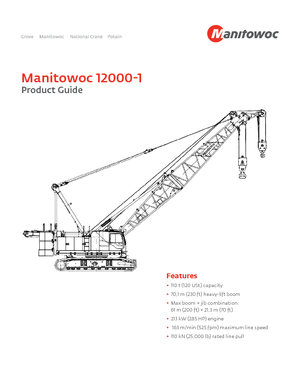 Верижни кранове - решетъчна стрела Manitowoc 12000 E-1