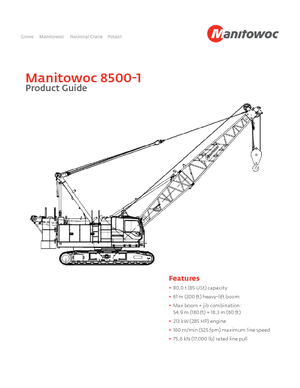 Верижни кранове - решетъчна стрела Manitowoc 8500 E-1