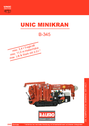 Верижни кранове - телескопична стрела UNIC B 345