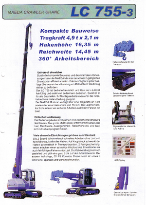 Верижни кранове - телескопична стрела Maeda LC 755-3