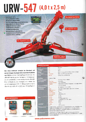 Верижни кранове - телескопична стрела UNIC URW-547