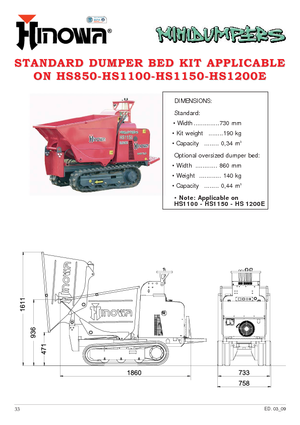 Самосвали на вериги Hinowa HS 1100 D